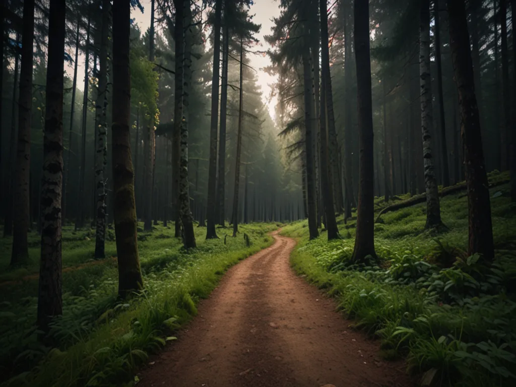 Maisemakuva metsäpolulta